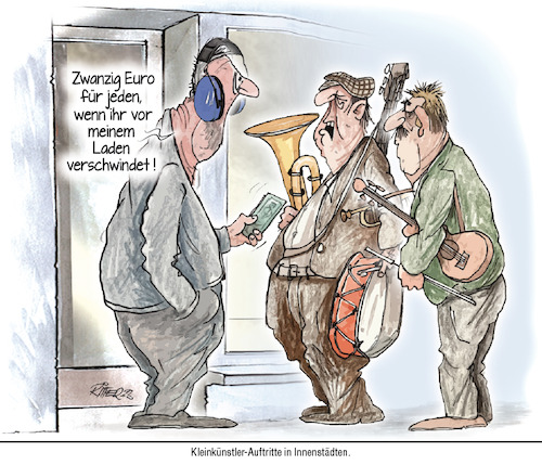 Cartoon: Straßenmusikanten (medium) by Ritter-Cartoons tagged musik