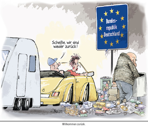 Cartoon: Urlaubs-Rückkehrer (medium) by Ritter-Cartoons tagged urlaub