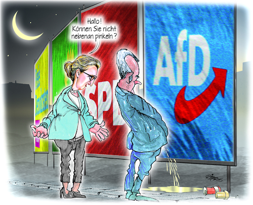 Cartoon: Wahlplakate (medium) by Ritter-Cartoons tagged afd,wahlplakate,für,wildpinkler,bundestagswahl,afd,wahlplakate,für,wildpinkler,bundestagswahl