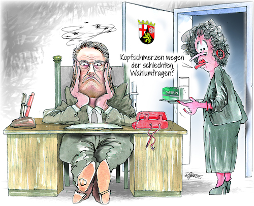 Cartoon: Wahlumfragen (medium) by Ritter-Cartoons tagged wahlumfragen,landtagswahl,rlp,cartoon,pressekarikatur,berthold,ritter,karikatur,pressezeichnung,wahlumfragen,landtagswahl,rlp,cartoon,pressekarikatur,berthold,ritter,karikatur,pressezeichnung