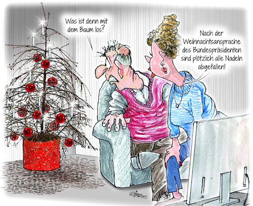 Cartoon: Weihnachtsansprache (medium) by Ritter-Cartoons tagged weihnachtsansprache,des,bundespräsidenten,berthold,ritter,cartoons,pressekarikatur,karikaturen,pressezeichnung,weihnachtsansprache,des,bundespräsidenten,berthold,ritter,cartoons,pressekarikatur,karikaturen,pressezeichnung