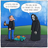 Cartoon: Rasenmährobotermann (small) by Arghxsel tagged sensenmann,tod,leben,ende,aus,grab,friedhof,begräbnis,beerdigung,leiche,licht,styx,hölle,himmel,jenseits,rasenmährobotermann