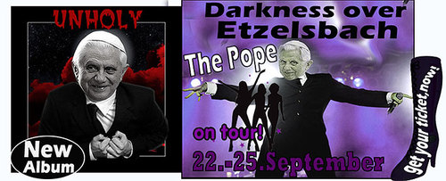 Cartoon: Papst Kommerz Tour (medium) by bong-zeitung tagged papst,besuch,berlin,deutschland,september,unheilig