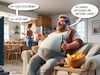 Cartoon: Das ist ein Leben - vor dem TV! (small) by MorituruS tagged papst,der,herzen,franziskus,francis,tod,konklave,nachfolge,weißer,rauch,heiliger,stuhl,vater,gott,thron,cartoon,karikatur,moriturus