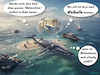 Cartoon: Walhalla (small) by MorituruS tagged ostsee,buckelwal,timmy,hope,ostseeinsel,poel,gestrandet,wal,sandbank,untiefe,bucht,insel,rettungsaktion,drohnenbilder,medienhype,medienrummel,hysterie,sentimentalität,luftkissen,peilsender,cartoon,karikatur,moriturus
