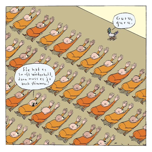 Cartoon: Guru guru (medium) by F L O tagged taube,guru,gemeinde,glaube,politik,populisten,masse,volk,taube,guru,gemeinde,glaube,politik,populisten,masse,volk