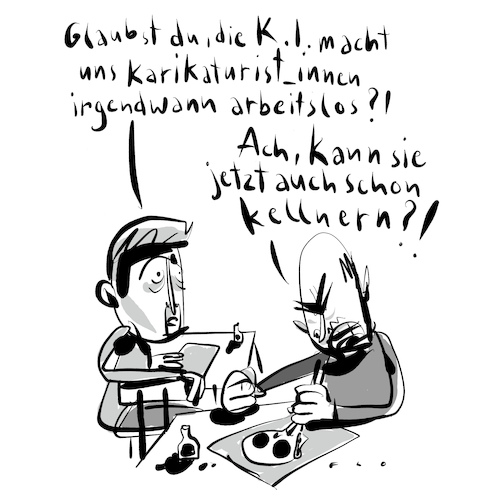 Cartoon: Kellnern (medium) by F L O tagged karikaturisten,ki,kellnern,karikaturisten,ki,kellnern