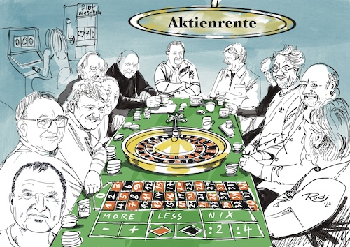Cartoon: Aktienrente (medium) by Rudissketchbook tagged rente,aktienrente,alter,altersarmut