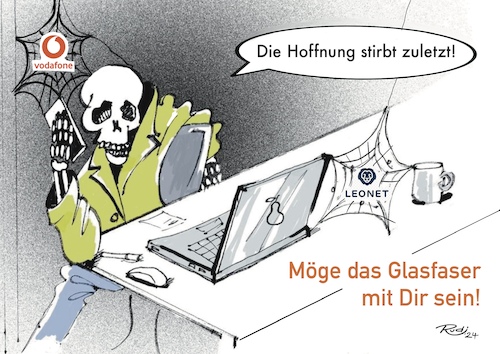 Cartoon: Glasfaserausbau (medium) by Rudissketchbook tagged internet,glasfaser,technik,digital,fortschritt,vodafone,leonet