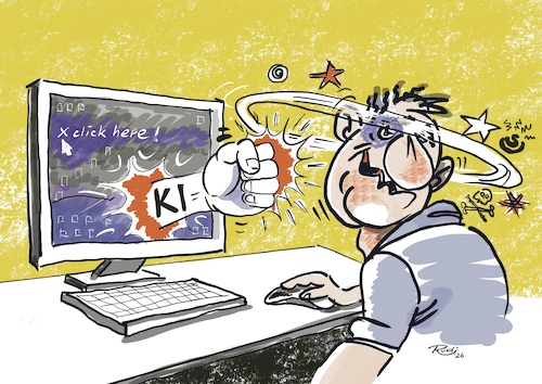 Cartoon: KI (medium) by Rudissketchbook tagged openai