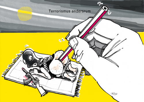 Cartoon: Terrorismus andersrum (medium) by Rudissketchbook tagged terrorismus,fundamentalisten,extremisten,fanatismus,terror