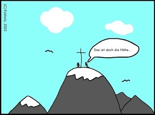 Cartoon: Das ist doch die Höhe... (medium) by Sven1978 tagged bayern,berge,gebirge,höhe,österreich,alpen,hochgebirge,bergland