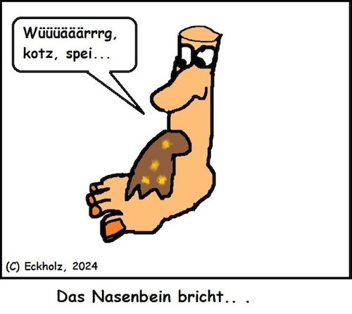 Cartoon: Das Nasenbein bricht... (medium) by Sven1978 tagged nasenbein,brechen,erbrechen,allegorie