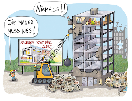 Cartoon: Mauerfall (medium) by Rebecca-Meyer tagged 35,jahre,mauerfall,wohnungsmangel,günstiger,wohnraum,immobilienwirtschaft,mieten,bezahlbarer,nutzungskonflikte,bauwahn,wohnraumdebatte,sozialpolitik,bauminister,mietpreisbremse,grundversorgung,investoren,ost,west,wirtschaft,bauen,neubau,35,jahre,mauerfall,wohnungsmangel,günstiger,wohnraum,immobilienwirtschaft,mieten,bezahlbarer,nutzungskonflikte,bauwahn,wohnraumdebatte,sozialpolitik,bauminister,mietpreisbremse,grundversorgung,investoren,ost,west,wirtschaft,bauen,neubau