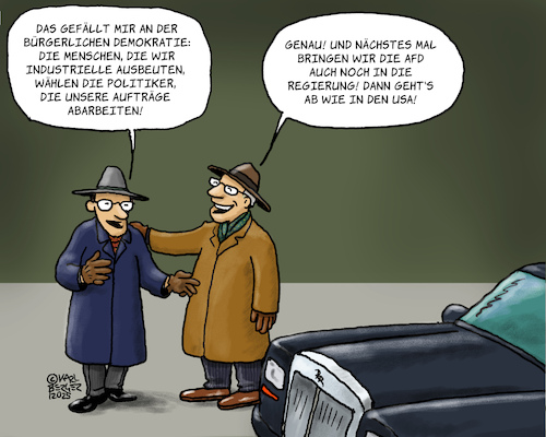 Cartoon: Bürgerliche Demokratie (medium) by Karl Berger tagged demokratie,kapitalismus,demokratie,kapitalismus