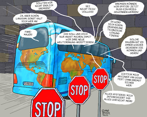 Cartoon: Globus-Reisen (medium) by Karl Berger tagged globus,klimakatastrophe,bremsen,klima,globus,klimakatastrophe,bremsen,klima