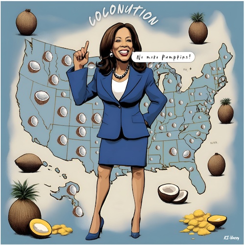 Cartoon: Blue Coconution (medium) by KI-Vossy tagged kamala,harris,democrat,democrats,blue,republican,republicans,red,coconut,coconuts,usa,whitehouse,president,presidency,midterm,election,seats,biden,bbc,kamala,harris,democrat,democrats,blue,republican,republicans,red,coconut,coconuts,usa,whitehouse,president,presidency,midterm,election,seats,biden