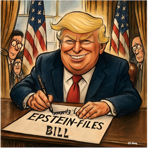 Cartoon: Devious Don (medium) by KI-Vossy tagged trump,usa,bill,epstein,senate,republicans,republican,democrat,democrats,potus,sign,signature,washington,oval,office,desk,trump,usa,bill,epstein,senate,republicans,republican,democrat,democrats,potus,sign,signature,washington,oval,office,desk