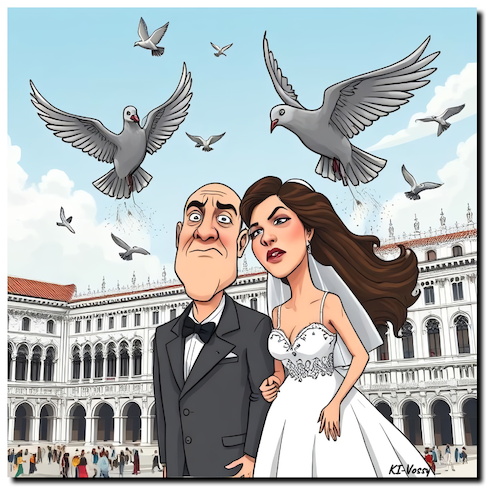 Cartoon: Drauf geschissen (medium) by A Human tagged bezos,venedig,hochzeit,sanchez,luxushotel,schweinsteiger,fußball,tennis,ivanovic,soccerplayer,venice,wedding,bezos,venedig,hochzeit,sanchez,luxushotel,schweinsteiger,fußball,tennis,ivanovic,soccerplayer,venice,wedding