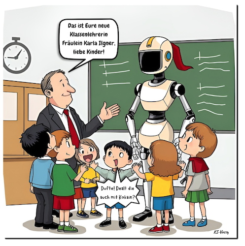 Cartoon: KI oder Koksinklusion (medium) by A Human tagged schule,ki,ai,schulbarometer,bosch,lehrer,lehrkräfte,chatgpt,unterricht,kokain,koks,konsum,berlin,dealer,grundschule,kurier,bildung,schule,ki,ai,schulbarometer,bosch,lehrer,lehrkräfte,chatgpt,unterricht,kokain,koks,konsum,berlin,dealer,grundschule,kurier
