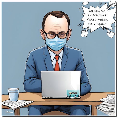 Cartoon: Maskenfall (medium) by A Human tagged spahn,corona,virus,pandemie,maskendeal,maskenaffäre,masken,cvid,viren,gesundheitsminister,cdu,warken,steuerzahler,email,politik,deutschland,spahn,corona,virus,pandemie,maskendeal,maskenaffäre,masken,cvid,viren,gesundheitsminister,cdu,warken,steuerzahler,email,politik,deutschland