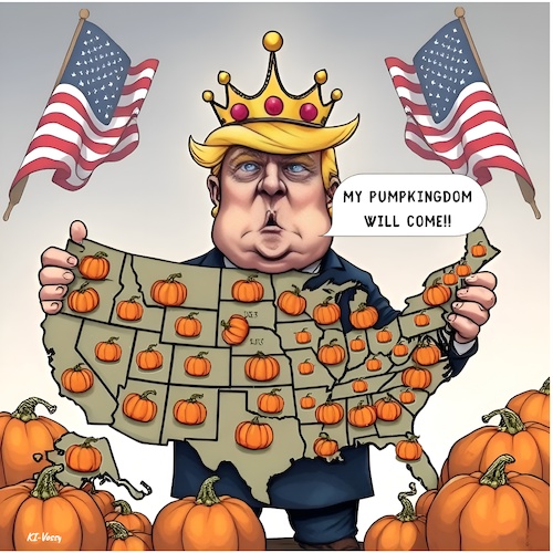 Pumpkingdom USA (medium) Cartoon: Pumpkingdom USA (medium) by A Human tagged usa,trump,washington,potus,whitehouse,pumkingdom,curse,monoculture,presidential,election,indiana,redistricting,republican,republicans,democrat,democrats,congress,map,maps,power,california,texas,political,pumpking,pumpkingdom,pumpkin,pumpkins,usa,trump,washington,potus,whitehouse,pumkin,pumking,pumkingdom,curse,monoculture,presidential,election,indiana,redistricting,republican,republicans,democrat,democrats,congress,map,maps,power,california,texas,political,paty,monokultur,präsidentenwahl,wahlbezirk,wahlbezirke,republikaner,demokraten,kongresswahl,kongresswahlen,macht,gleichgewichte,gesetzgeber,grenze,grenzen,sitze,kongresssitze,partei,parteien