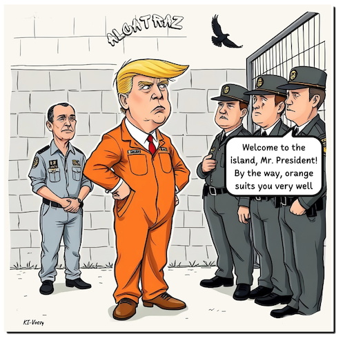 Cartoon: Re-Opening (medium) by A Human tagged trump,usa,alcatraz,gefängnis,kalifornien,prison,california,trump,usa,alcatraz,gefängnis,kalifornien,prison,california