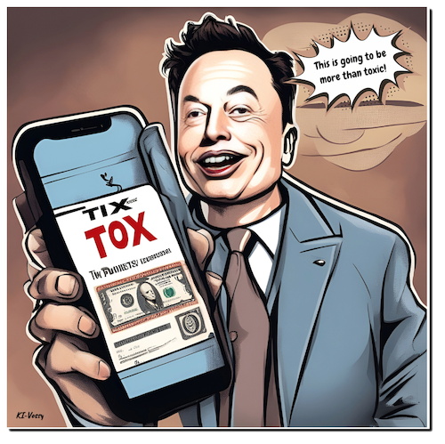 Cartoon: TixTox (medium) by A Human tagged tiktok,tixtox,musk,trump,usa,china,bytedance,spying,spies,spionage,tiktok,tixtox,musk,trump,usa,china,bytedance,spying,spies,spionage