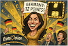 Cartoon: Germany 12 Points (small) by KI-Vossy tagged esc,2026,eurovision,song,contest,sarah,engels,deutschland,portugal,italien,belgien,bulgarien,twelve,points