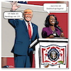 Cartoon: Harris vs Trump (small) by A Human tagged trump,harris,usa,wahlen,handicap,demokraten,democrats,republikaner,republicans,golf,stabhochsprung