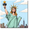 Cartoon: Missing Melania (small) by A Human tagged bronze,statue,melania,trump,usa,slowenien,ljubljana,slovenia,kunstraub
