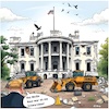 Cartoon: Schwarzbau (small) by A Human tagged trump,usa,washington,weiße,haus,whitehouse,white,house,abriss,ballsaal,genehmigung,ostflügel,nvpc,neubau,bauvorhaben,renovierung,regierungsgebäude,kommission,baupläne,shutdown,demolition,ballroom,approval,east,wing,new,construction,building,project,renovation,government,commission,plans