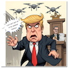 Cartoon: Trumps Tinnitus (small) by A Human tagged trump,usa,merchan,tinnitus,president,präsident,justiz,drohnen,drohnengeräusche,schweigegeld,mafia,straftäter,prozess,golf,golfclub,bedminster