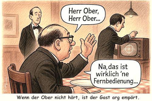 Cartoon: Damals (medium) by ArtyFicial tagged historisch,servicewüste,wirtschaftswunder,service,einstellung