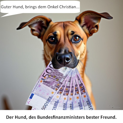 Cartoon: Guter Junge - bester Freund (medium) by ArtyFicial tagged hundesteuer,erhöhung,kommunen,finanzministerium