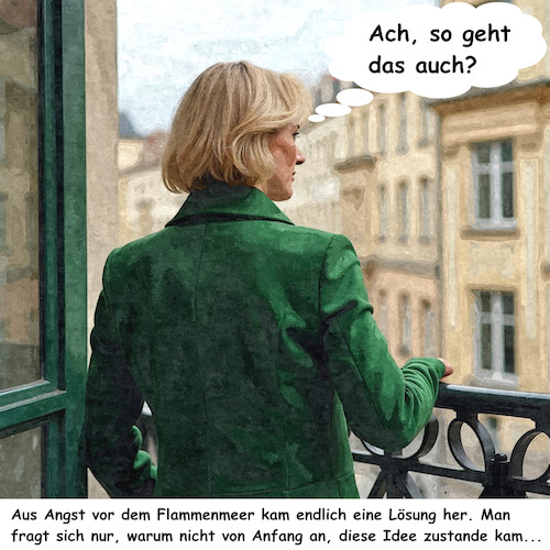 Cartoon: Mehr Intelligenz wagen (medium) by ArtyFicial tagged radwege,berlin,kantstraße,grüne,cdu,senat,bezirk,feuerwehr,brandgefährlich,lösung