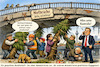Cartoon: Die Stützen der Gesellschaft (small) by ArtyFicial tagged marode,infrastruktur,weihnachtsbäume,tannen,stützen,brücken,bürger,demonstrieren,praktische,hilfe,unterstützung