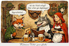 Cartoon: Jägerschnitzel (small) by ArtyFicial tagged reineke,fuchs,isegrim,wolf,jäger,jägerschnitzel,rotkäppchen,gaststube,fabel,fabelhaft