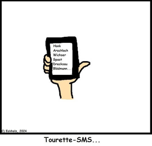 Cartoon: Tourette-SMS... (medium) by Schwabbel tagged sms,tourette