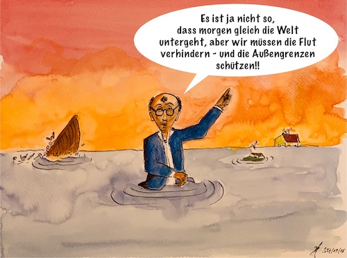 Cartoon: Merz Klimawandel (medium) by Jan Kopper tagged merz,klima,cdu,union,klimawandel