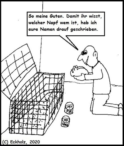 Cartoon: Kleintierfütterung... (medium) by Schnauzevoll tagged kleintierfütterung,tiere,mensch,meerschweinchen,gesellschaft,tiernahrung,haustiere,liebe,tierliebe,tierhaltung,mann