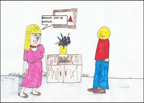 Cartoon: Bist du einfach (medium) by SMK tagged smiley,einfach,mann,frau,ehe