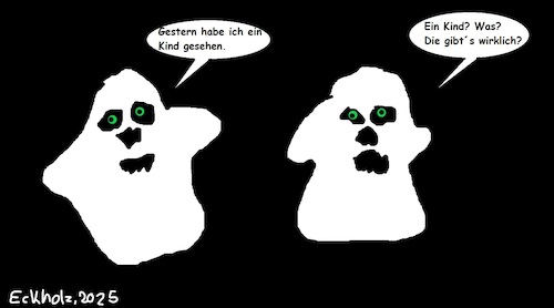 Cartoon: Kinder... (medium) by SMK tagged kinder,horror,geister,angst,nacht,dunkelheit,geisterstunde,spuk,gespenster,furcht