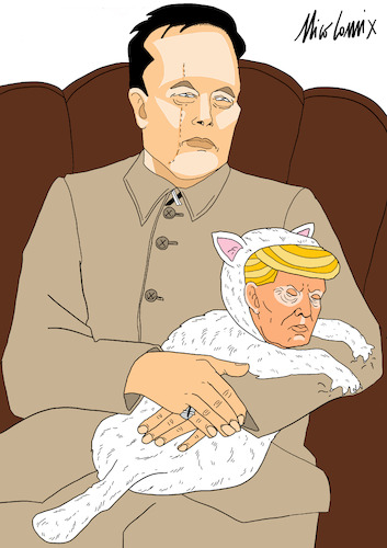 Cartoon: Elon Musk Ernst Stavro Blofeld (medium) by Nicocomix tagged trump,musk,america,usa,political,007