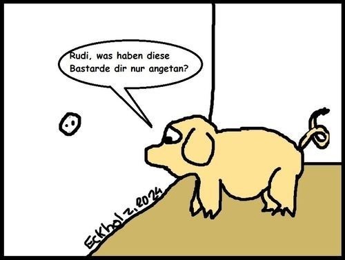 Cartoon: Rudi... (medium) by Hobbyzeichner tagged rudi,schwein,tier,steckdose,missverständnis,tiere