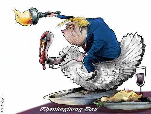 Cartoon: Indulto (medium) by Mongo tagged pavo,trump