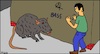 Cartoon: Die Riesenratte... (small) by Horrorkritzler tagged ratte,riesenratte,monster,untier,biest,mann,angst,horror,schrecken,grusel