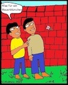 Cartoon: Was für ein Mauerblümchen (small) by Spacko tagged männer,spott,mauerblümchen,sprache,sprichwort,mauer,blümchen,allegorie,sinnbild