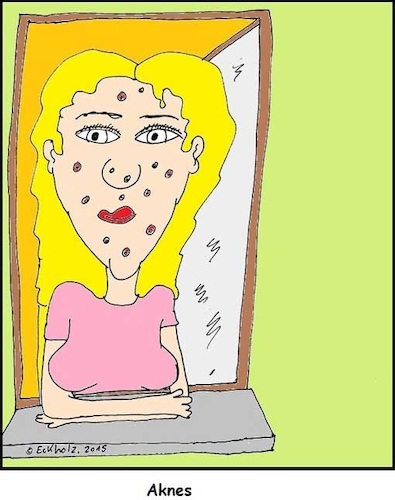 Cartoon: Aknes (medium) by Honk1978 tagged aknes,akne,agnes,hautkrankheit,gesundheit,sprache,wortspiel,mädchen,frau