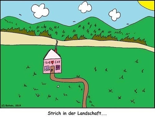 Cartoon: Strich in der Landschaft... (medium) by Honk1978 tagged strich,landschaft,rotlicht,bordell,liebe,erotik,berge,bergland,gebirge,natur,prostitution